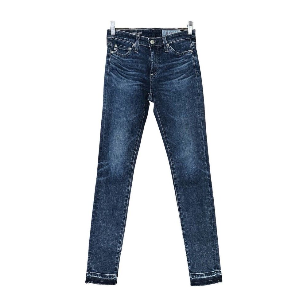 AG Adriano Goldschmied Legging Ankle Jeans 24R Dark Wash Skinny Raw Hem